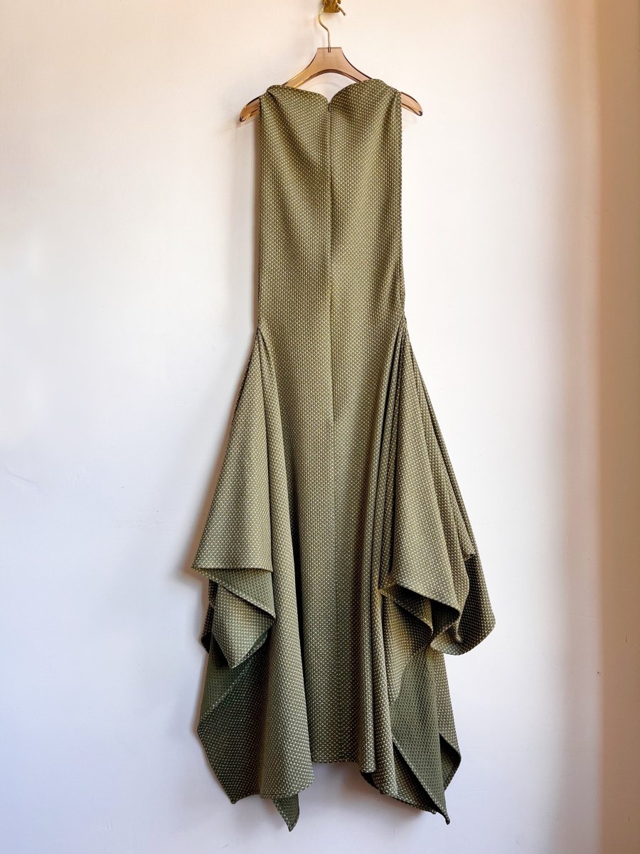 Zero - Waste Dress in Green and Gold Shimmer - Made X Hudson