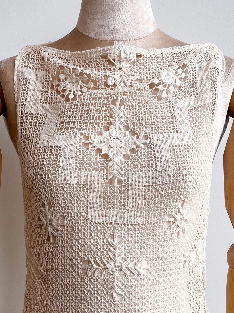 Zero - Waste Dress in Vintage Ivory Lace - Made X Hudson