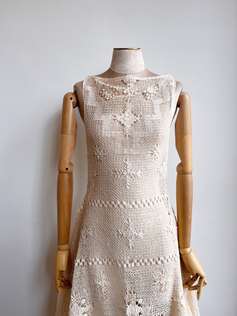 Zero - Waste Dress in Vintage Ivory Lace - Made X Hudson