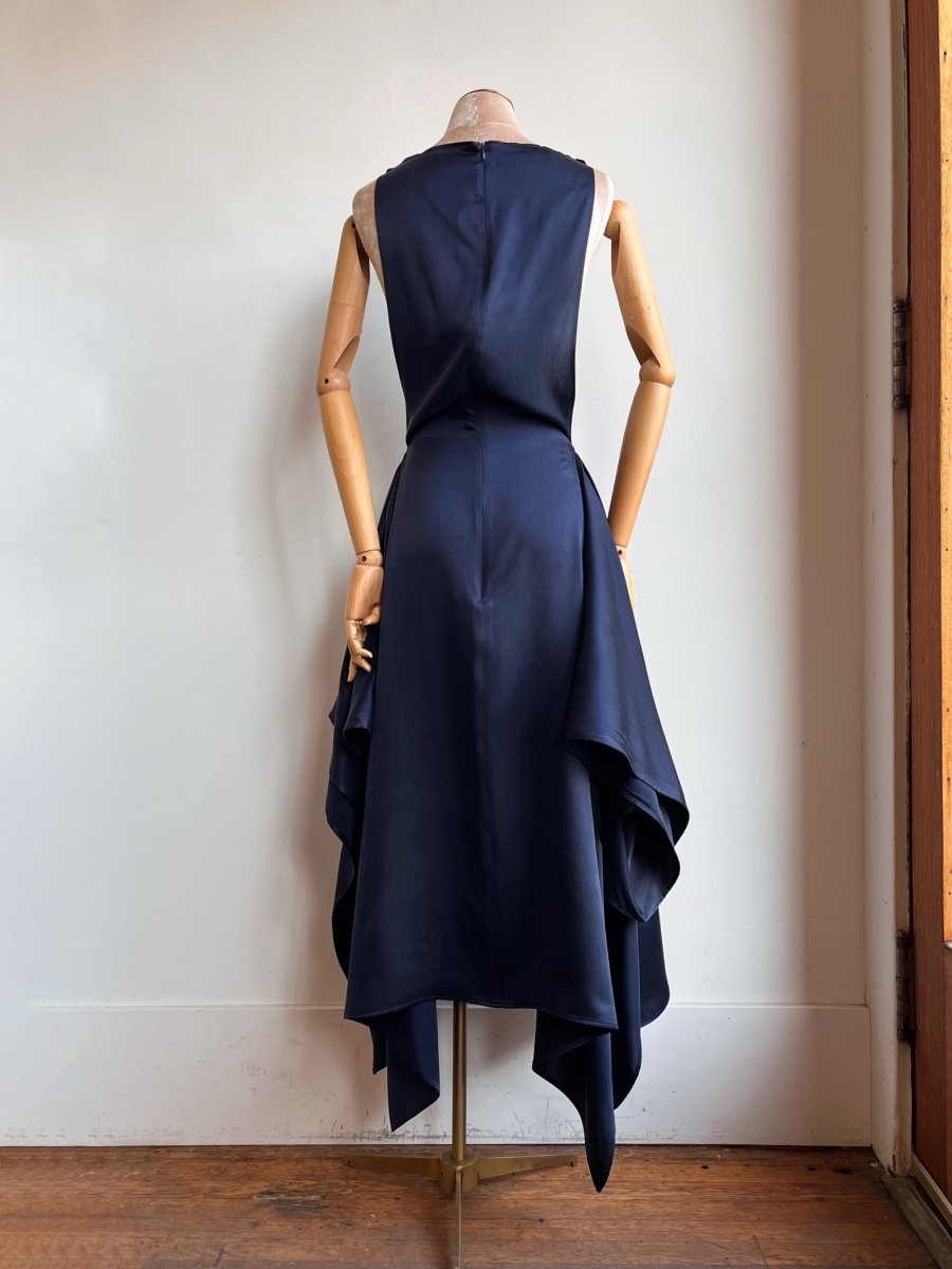 Zero - Waste Dress in Blue Silk Charmeuse - Made X Hudson