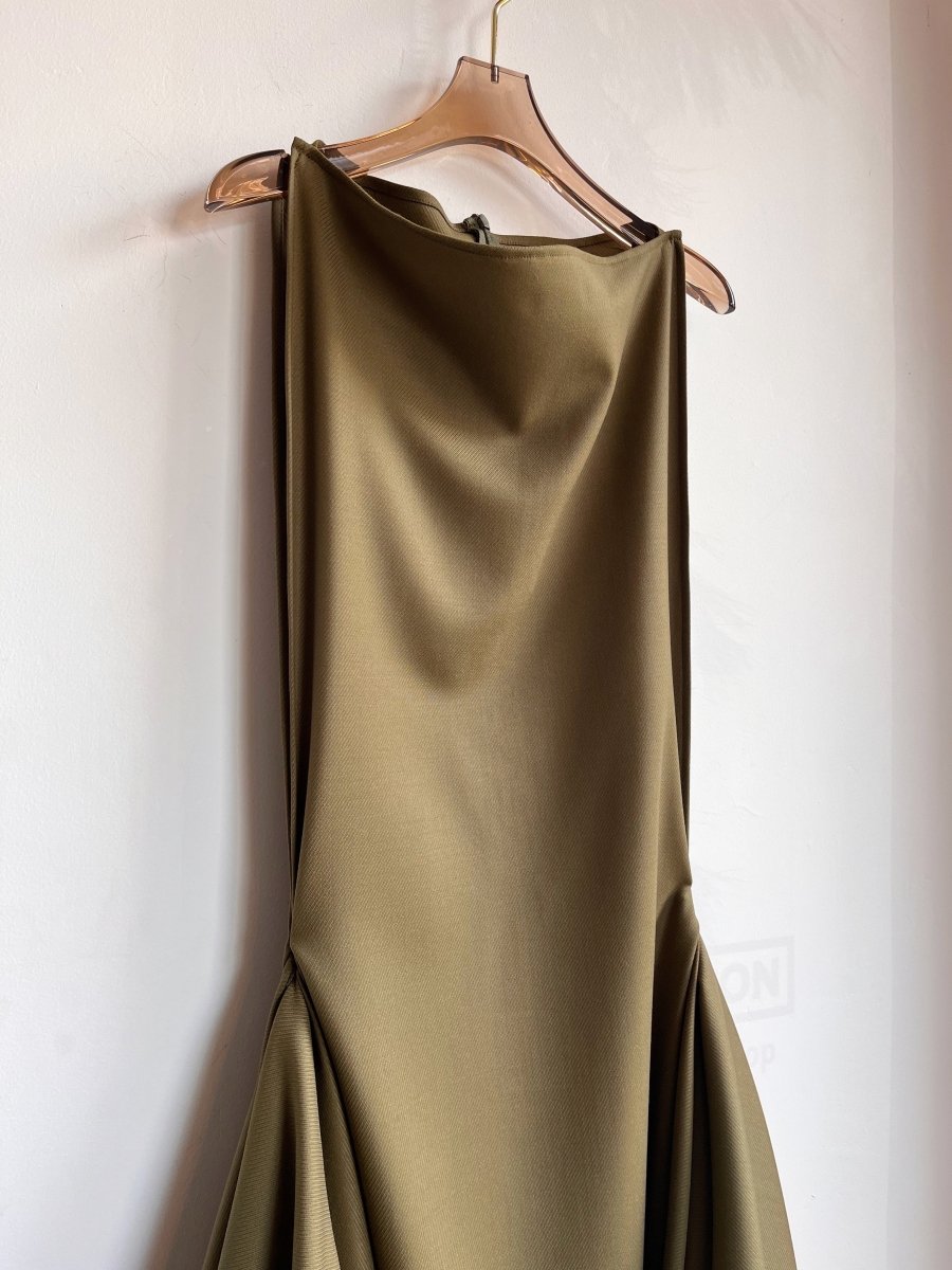 Zero - Waste Dress in Palmer Green Wool Blend - Made X Hudson