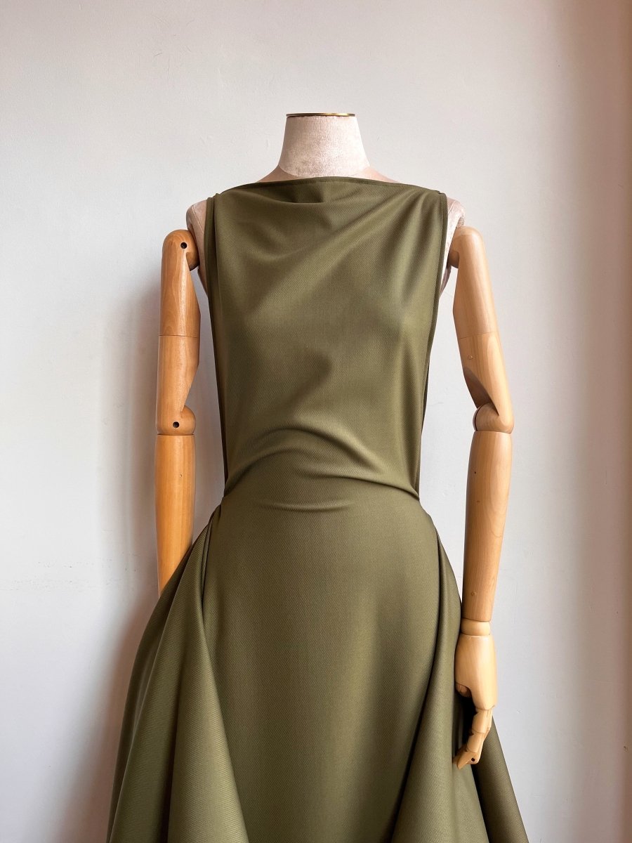 Zero - Waste Dress in Palmer Green Wool Blend - Made X Hudson