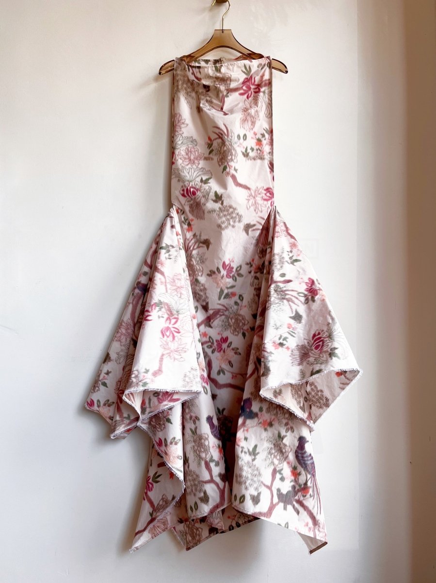 Zero - Waste Dress in Soft Haze Pheasant and Floral - Made X Hudson