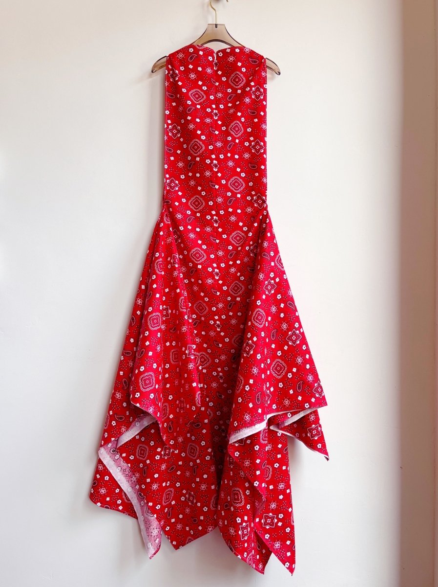 Red Bandana Print Zero - Waste Dress - Made X Hudson