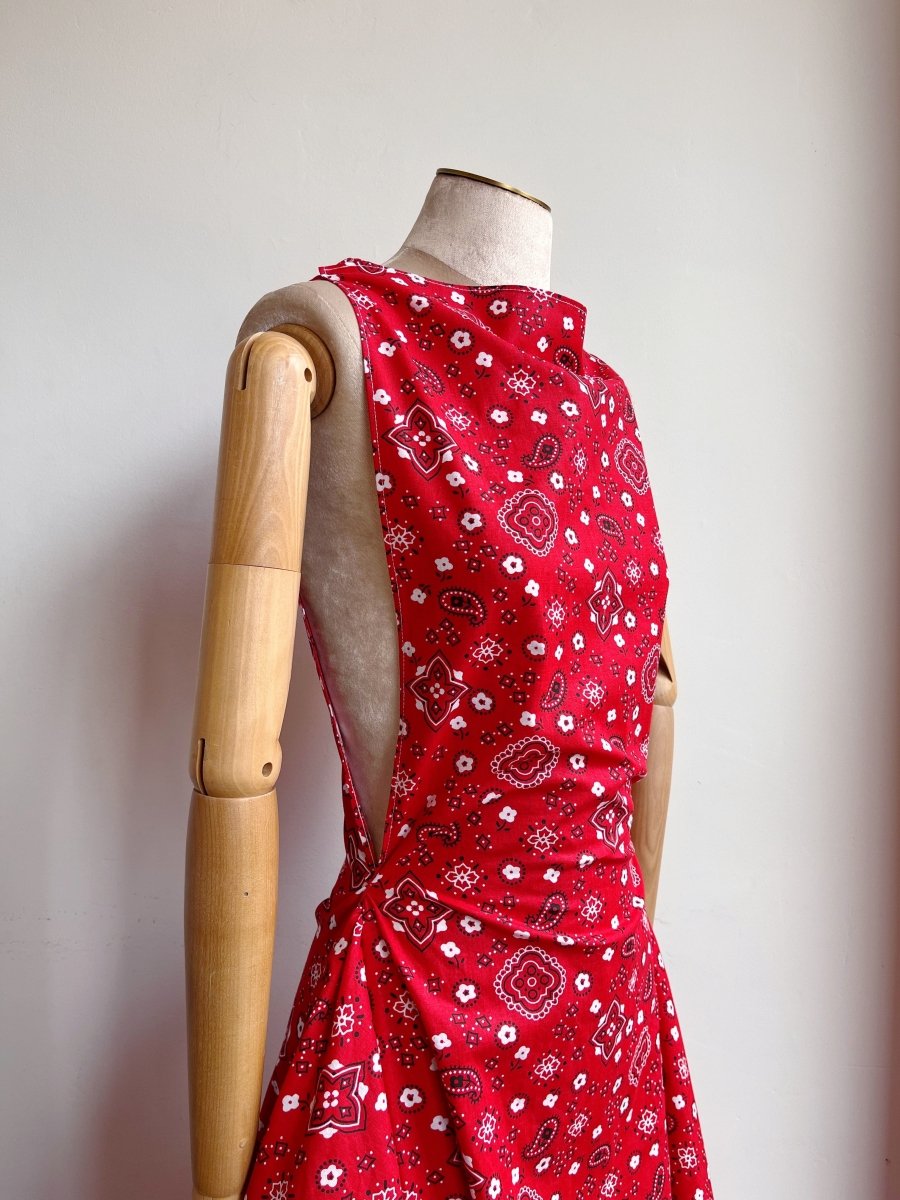 Red Bandana Print Zero - Waste Dress - Made X Hudson