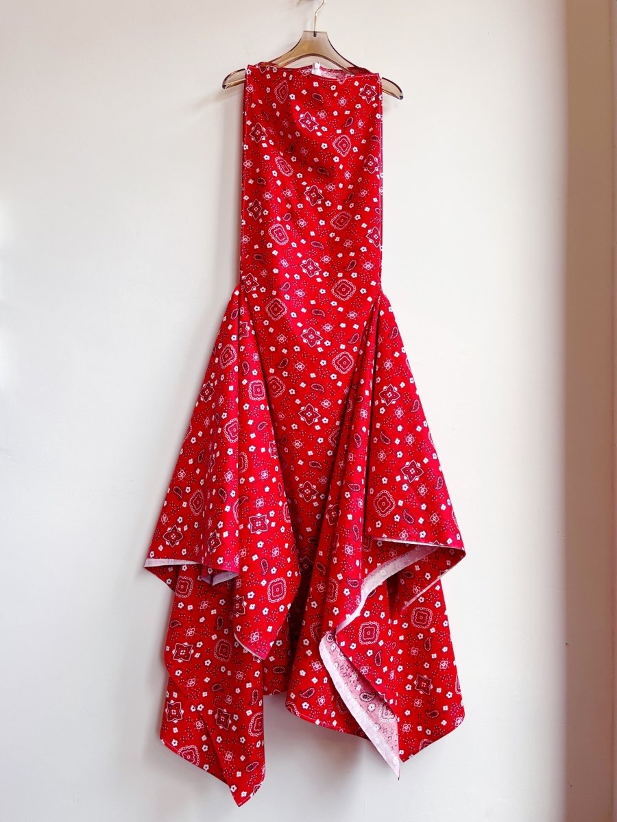 Red Bandana Print Zero - Waste Dress - Made X Hudson