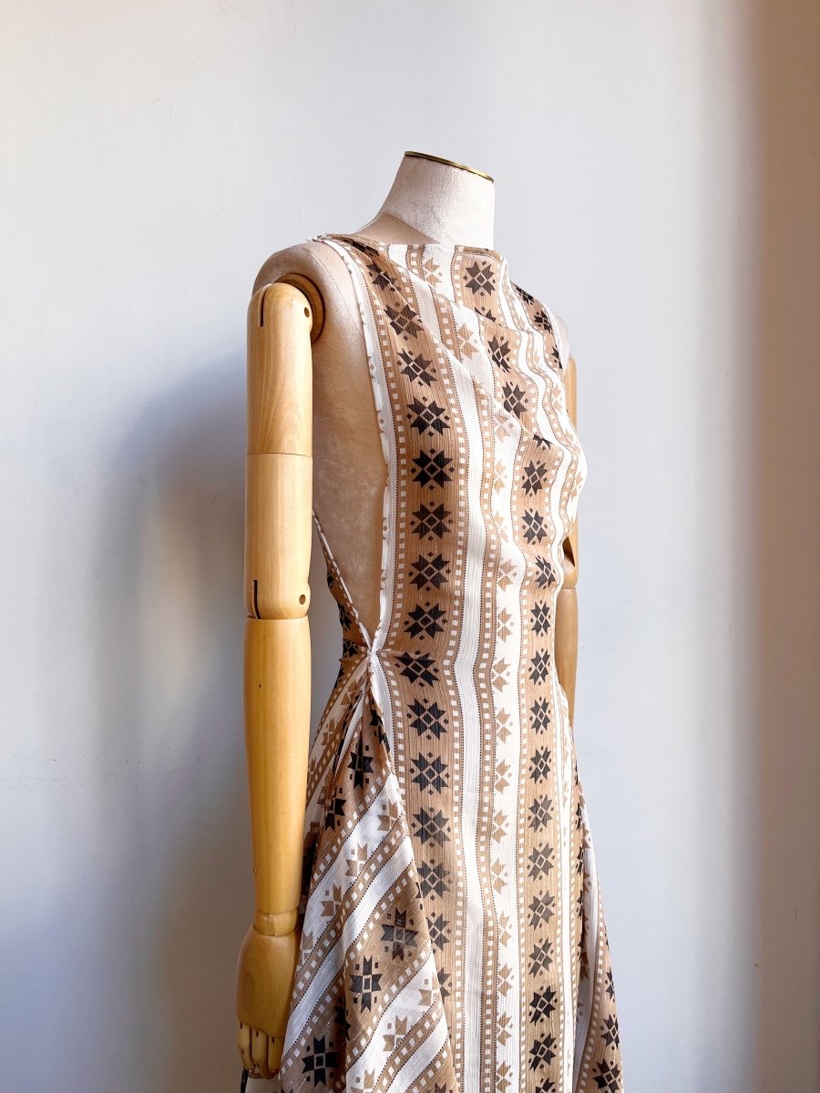 Zero - Waste Dress in Sheer Chiffon with Mosaic Star Stripe - Made X Hudson