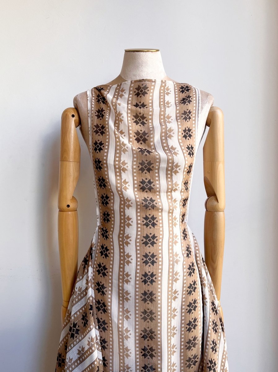 Zero - Waste Dress in Sheer Chiffon with Mosaic Star Stripe - Made X Hudson