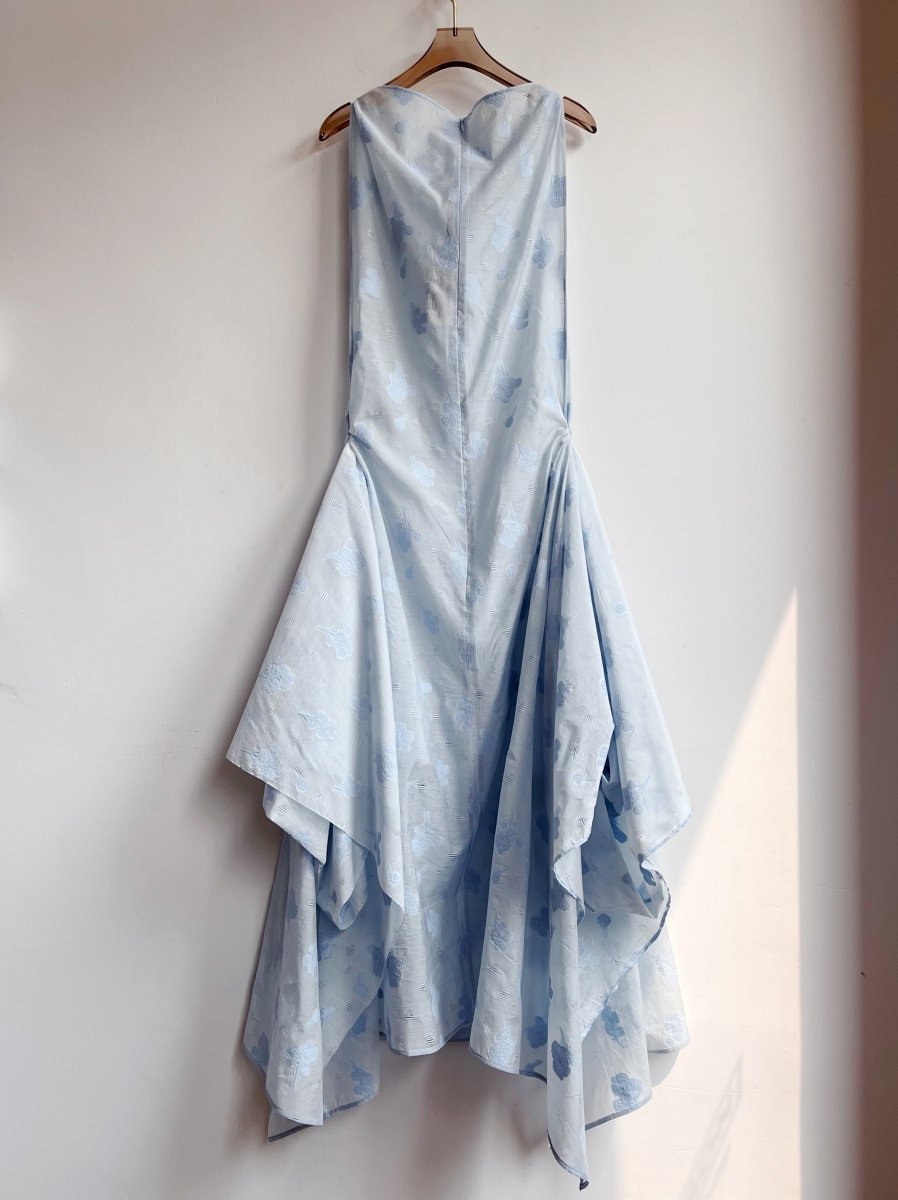 Zero - Waste Dress in Sheer Sky Blue Floral - Made X Hudson