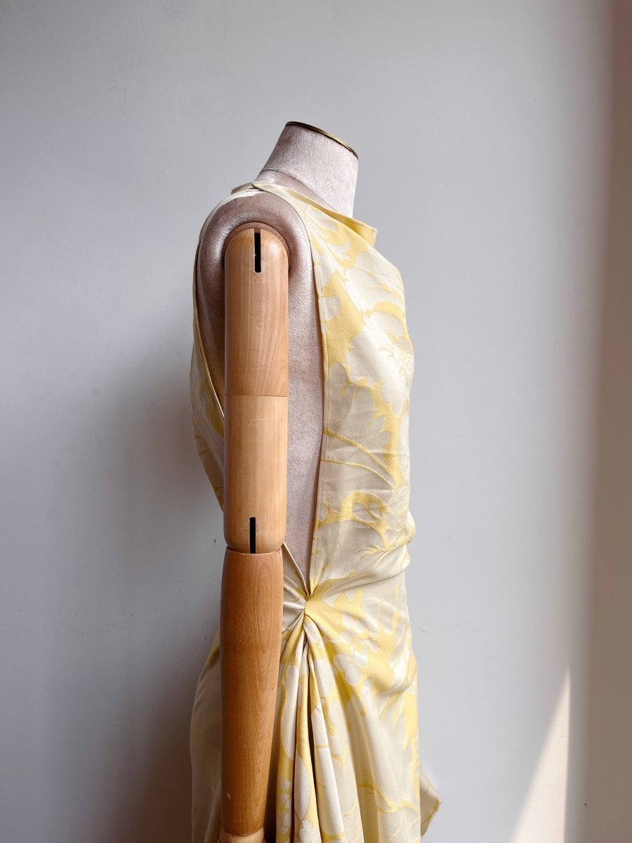 Zero - Waste Dress in Butter Yellow Damask - Made X Hudson