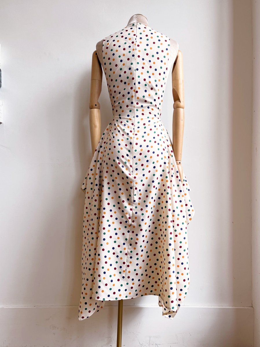 Zero - Waste Cream & Polka Dot Print Dress - Made X Hudson