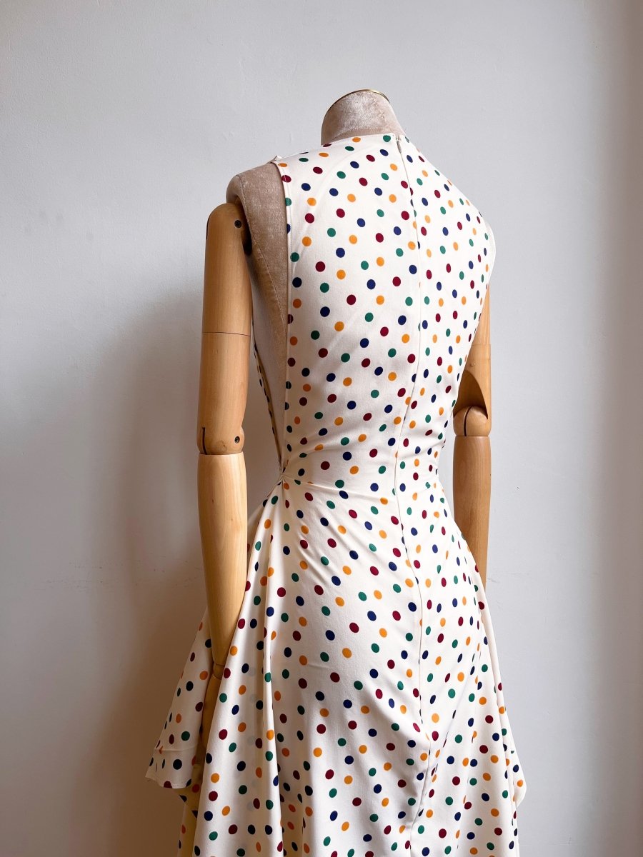 Zero - Waste Cream & Polka Dot Print Dress - Made X Hudson