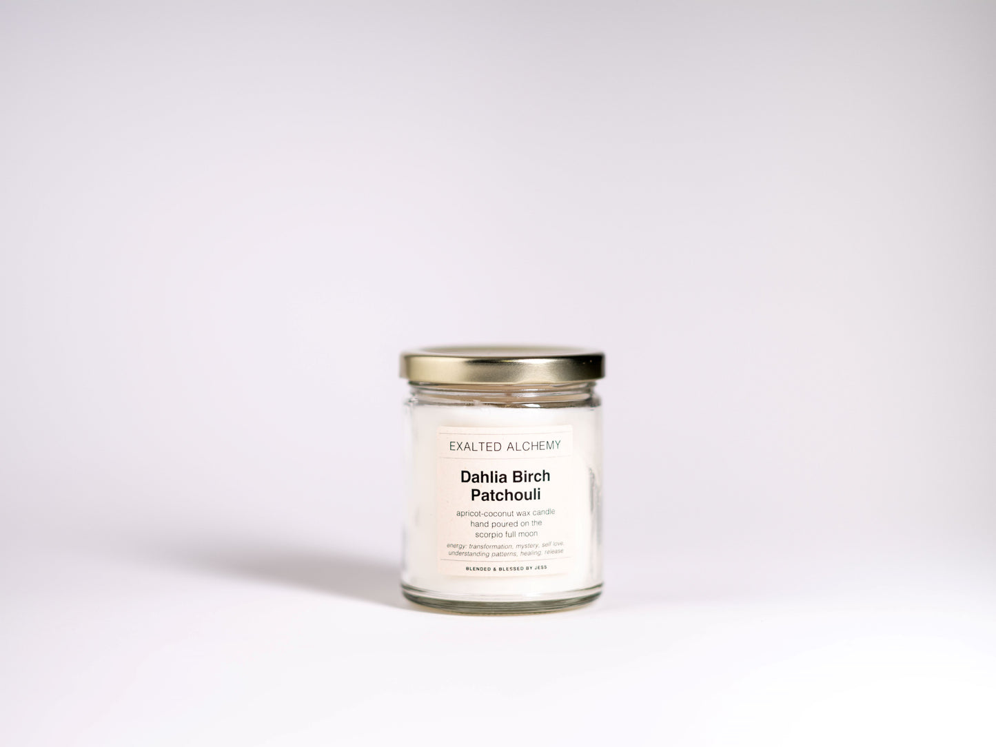 Exalted Alchemy Dahlia Birch Patchouli Candle