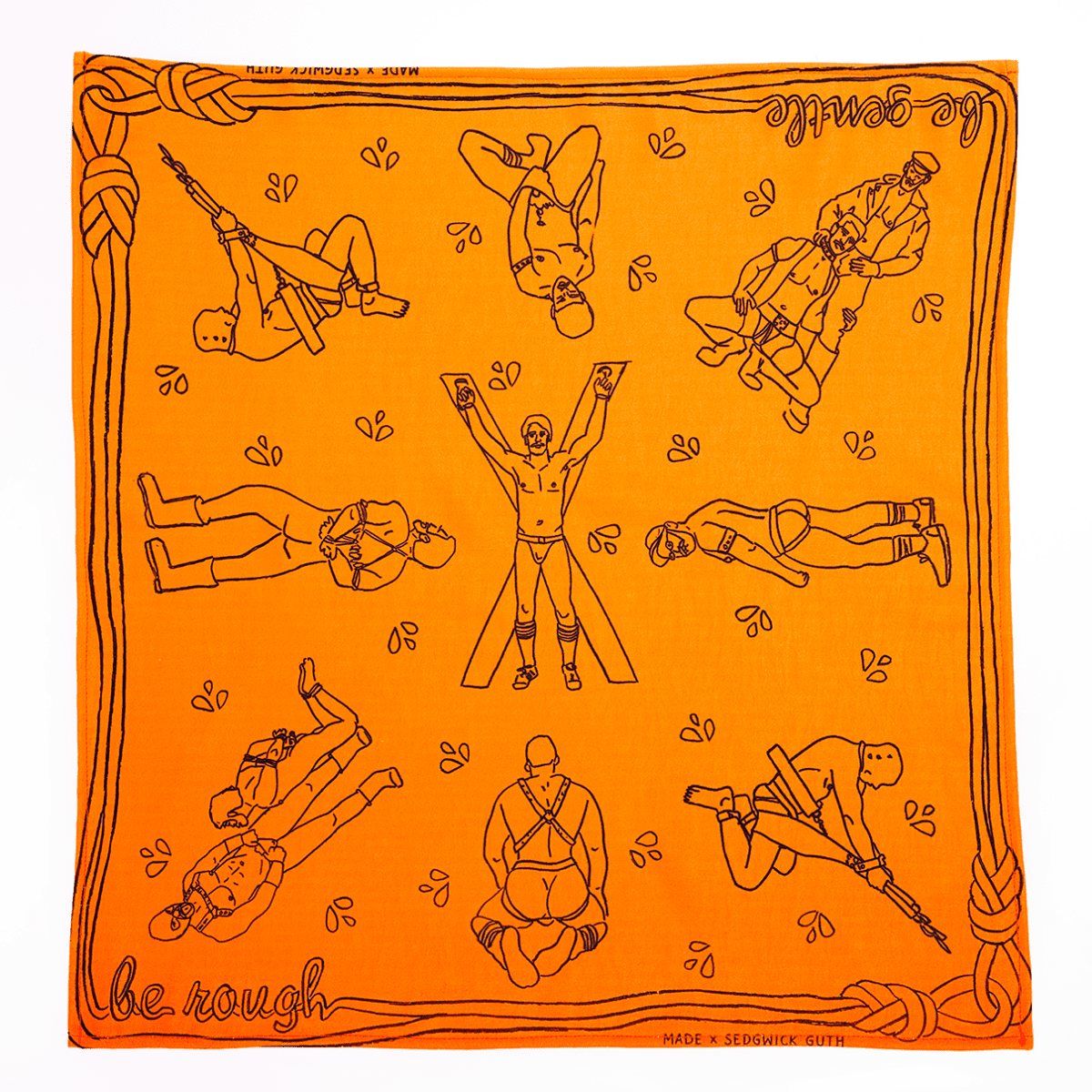 Be Gentle Be Rough Bandana in Rainbow Colors - Made X Hudson