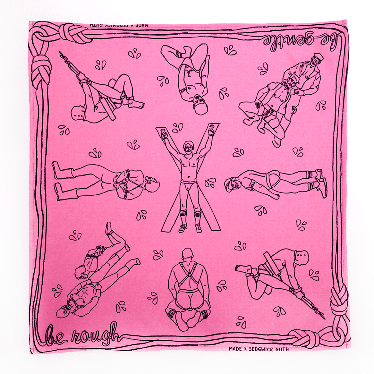 Be Gentle Be Rough Bandana in Rainbow Colors - Made X Hudson